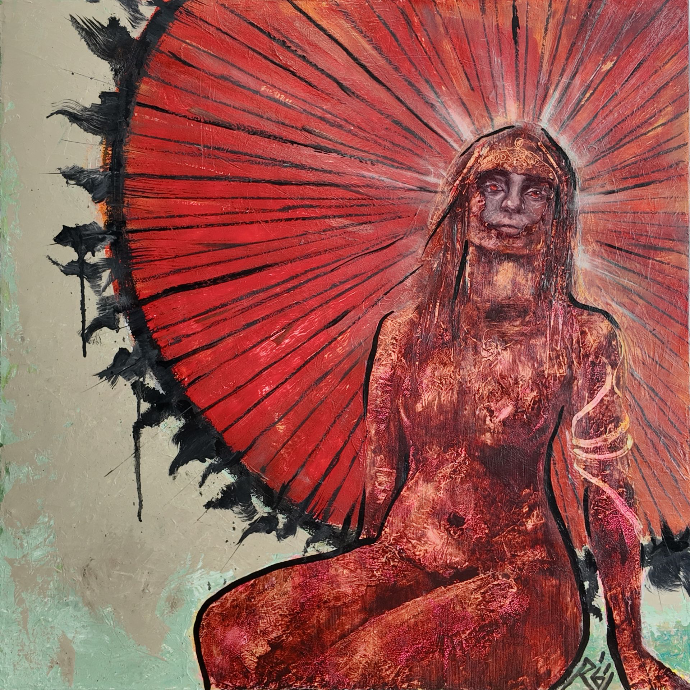Stone Woman — 30x30 oil on canvas