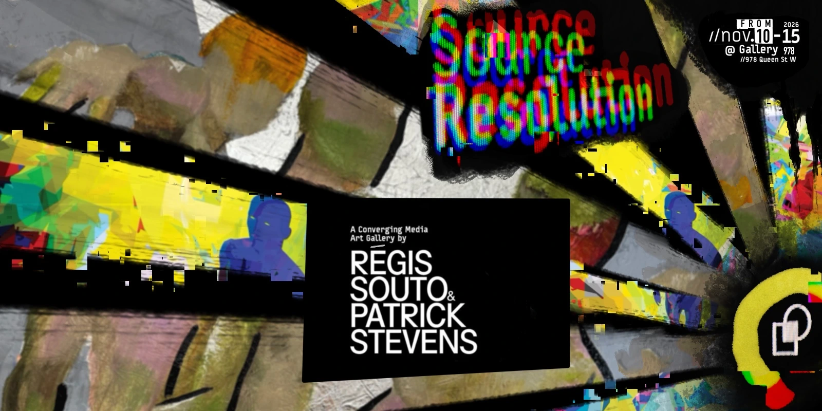 Source Resolution poster: Régis Souto and Patrick Stevens, November 10–15, 2026, The Show Gallery, Toronto